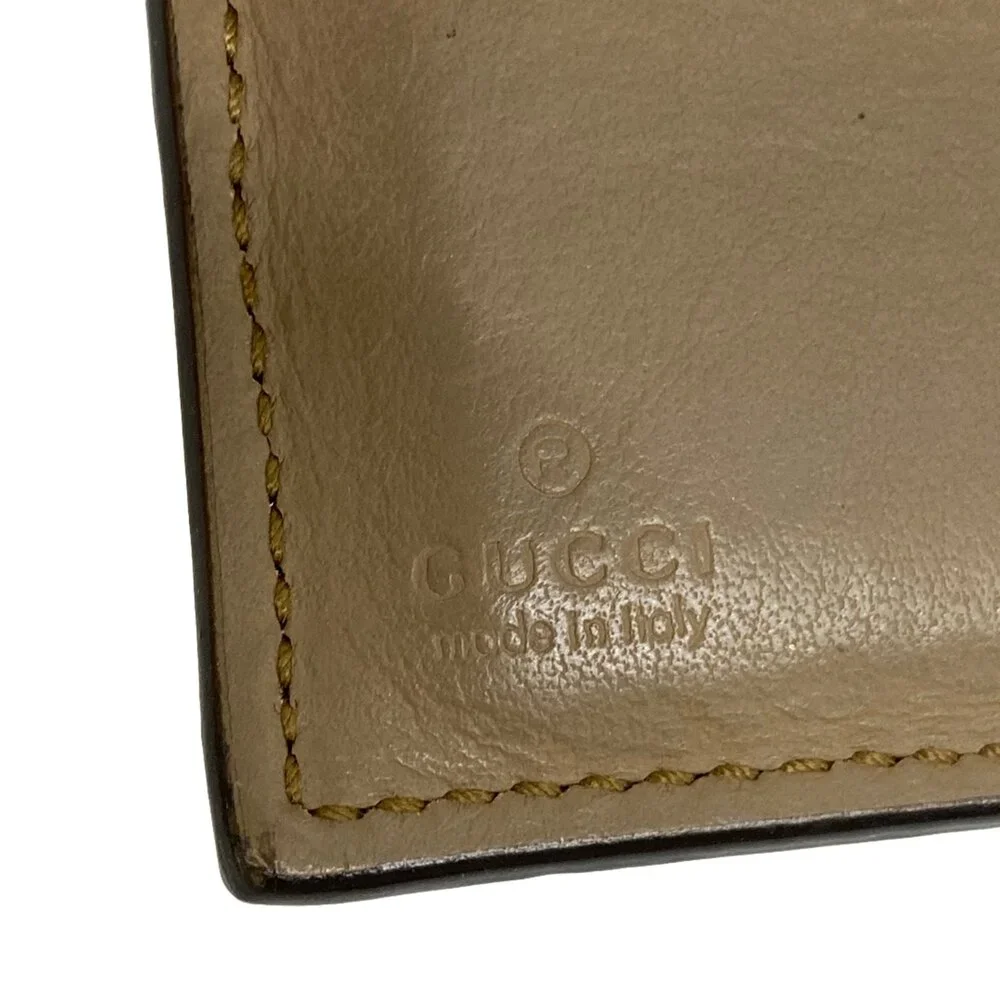 Gucci Dionysus/GG Plus/GG Supreme Trifold Wallet 627073 Dark Brown Beige PVC - Picture 5 of 6